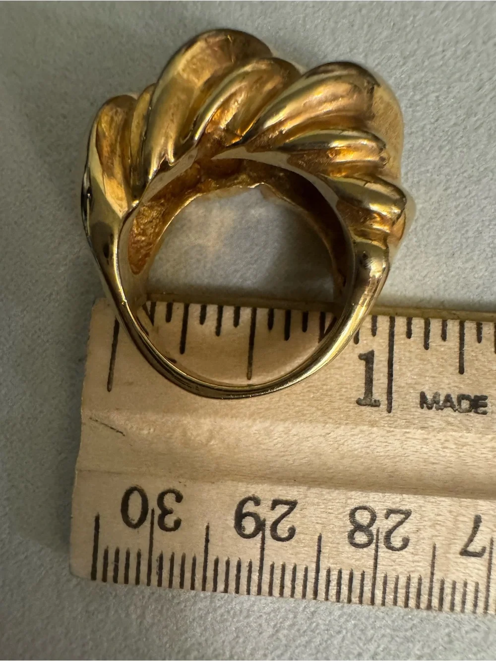 Gold Tone Stainless Steel Twisted Dome Women's Ring 6.5